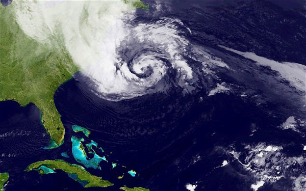 Bão Sandy hình ảnh thông qua vệ tinh